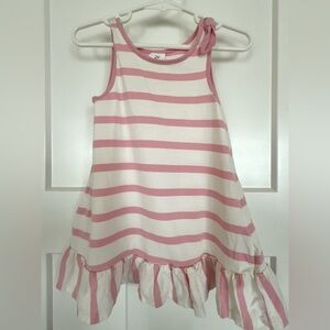 Baby GAP Pink & Off-White Stripe Ruffle Hem Dress | Toddler Girl 2T